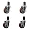 Service Caster 3.5'' Maroon Poly Wheel Swivel 1-5/8'' Expanding Stem Caster Set, 4PK SCC-EX20S3514-PPUB-MRN-158-4 - alternate 1